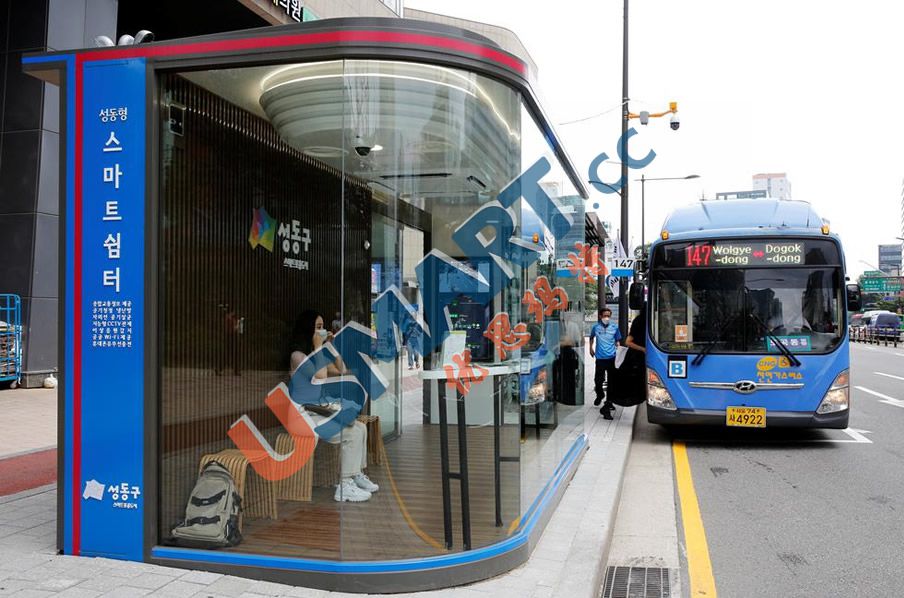 South Korea Smart Bus Stop Sign